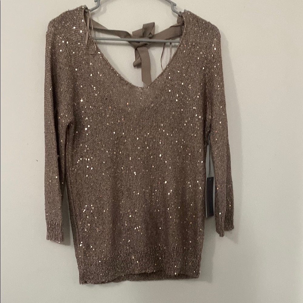 Jennifer Lopez Gold Sequin Sweater